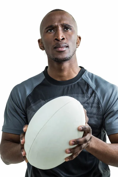 Nachdenklicher Rugbyspieler — Stockfoto