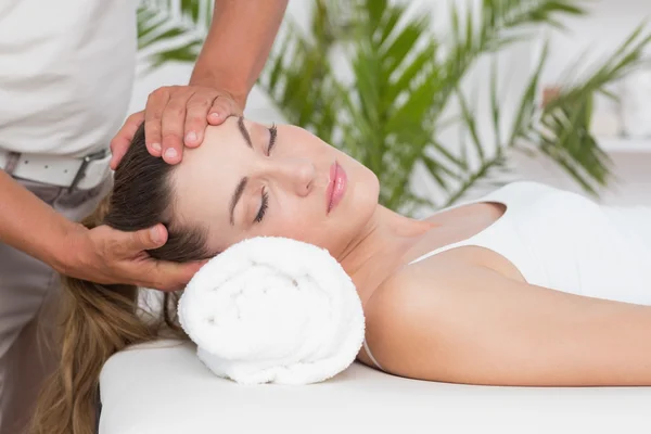 Woman receiving neck massage — Stock Photo, Image