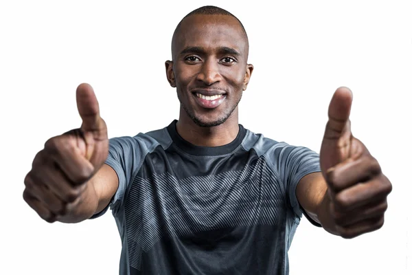 Confident athlete showing thumbs up — Stock Photo, Image