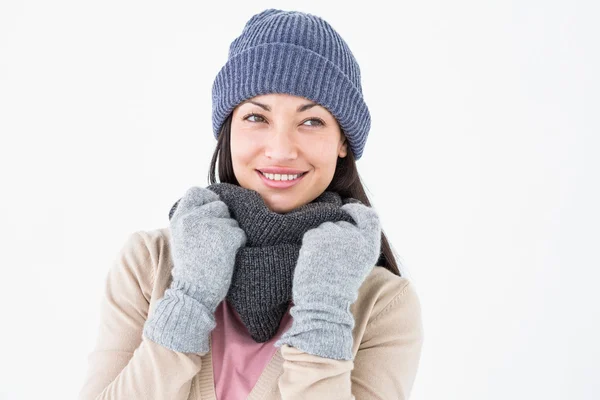 Brünette tragen warme kleidung — Stockfoto