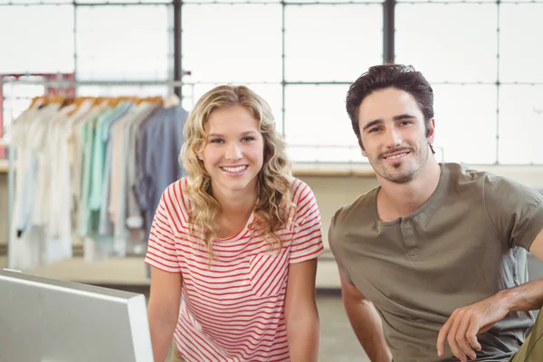 Smiling fashion designers — Stock Photo, Image