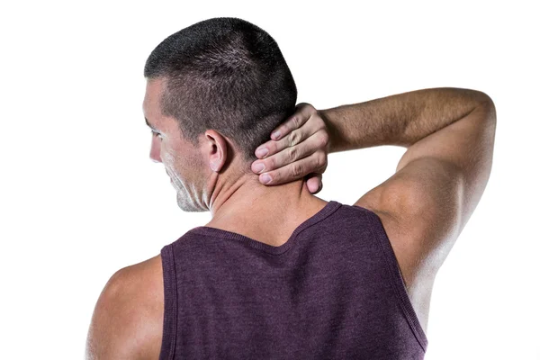 Athlete with neck pain — Stock Photo, Image