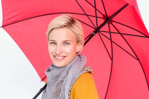 Kvinde med paraply - Stock-foto