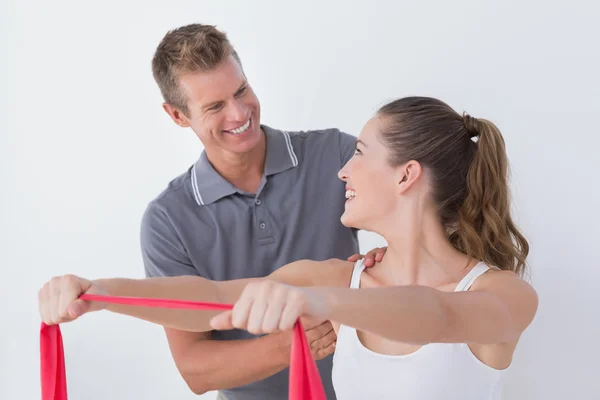 Doctor examining his patient back — Stock Photo, Image