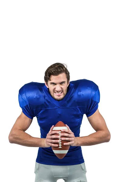 Aggressive american football player — Stock Photo, Image