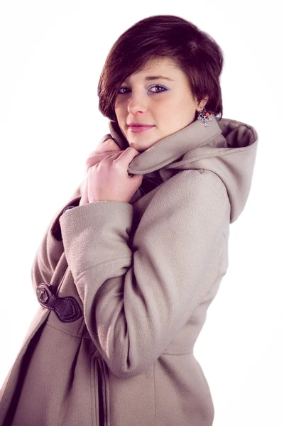 Attractive woman wearing warm coat — Stock Photo, Image