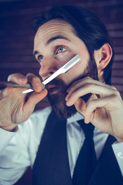 Man shaving beard — Stock Photo, Image