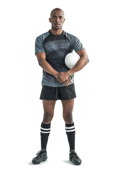 Jugador de rugby seguro de pie — Foto de Stock