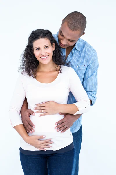 Happpregnant woman with man — Stock Photo, Image