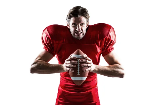 Jugador de fútbol americano en camiseta roja — Foto de Stock