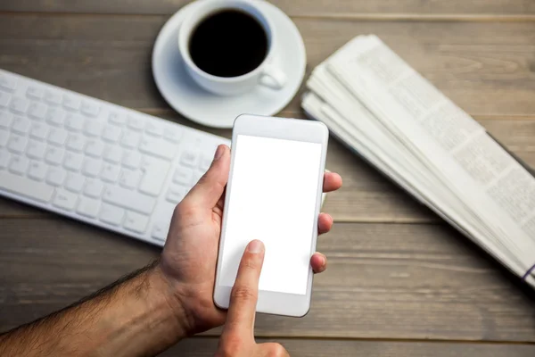 Person mit Mobiltelefon — Stockfoto