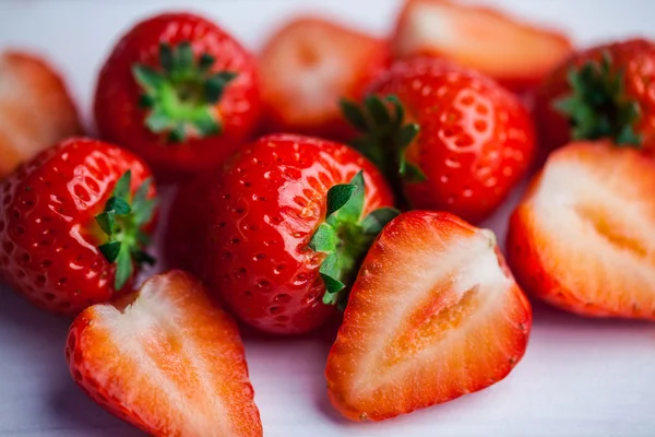 Fresh strawberries in close up — Stock Photo, Image