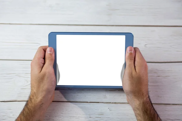 Cropped image of person holding tablet — Stock Photo, Image