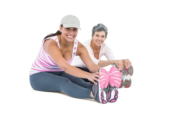 Retrato de mulheres felizes exercitando — Fotografia de Stock
