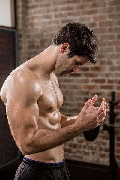 Side view of man showing his body — Stock Photo, Image