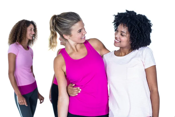 Cheerful women with arms around — Stock Photo, Image