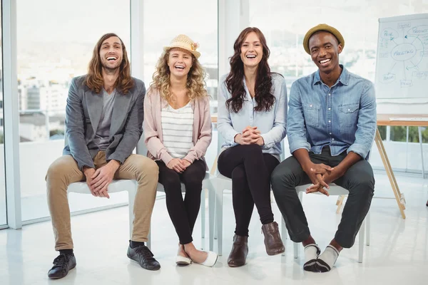 Full length portrait of happy business people — Stock Photo, Image