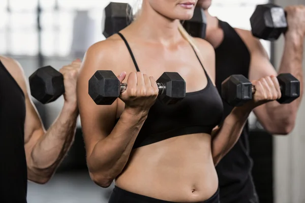 Buik van mensen opheffing halter — Stockfoto