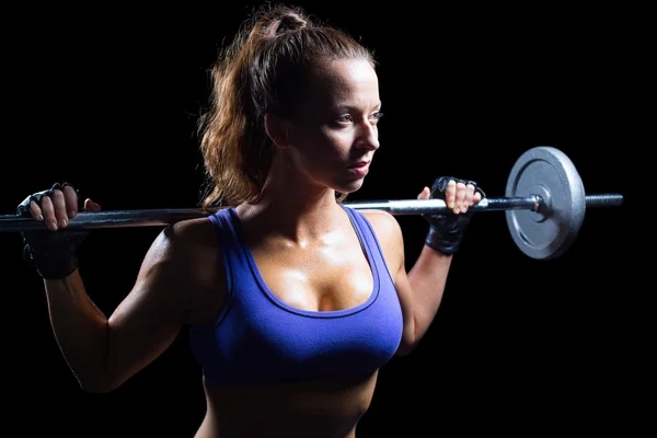 Pensativo atleta levantamiento crossfit — Foto de Stock