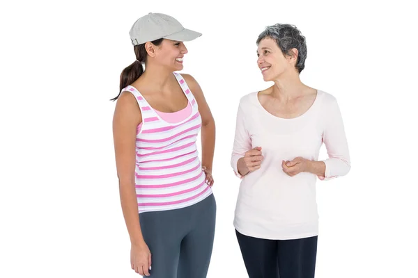 Happy fit women discussing — Stock Photo, Image