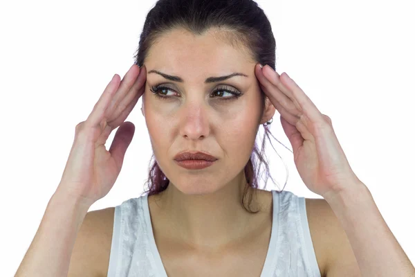 Stressed woman suffering from headache — Stock Photo, Image