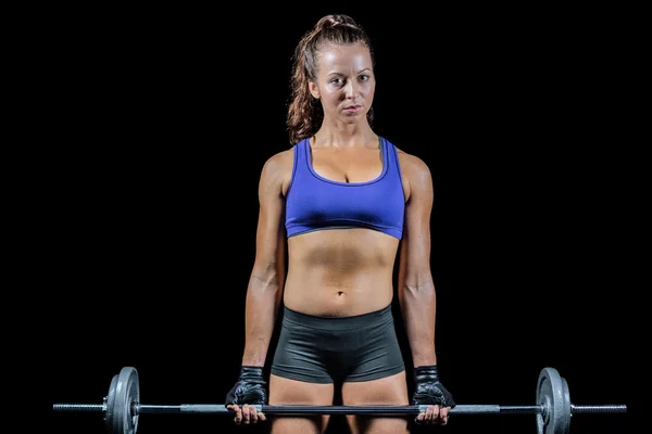 Retrato de mulher exercitando com crossfit — Fotografia de Stock