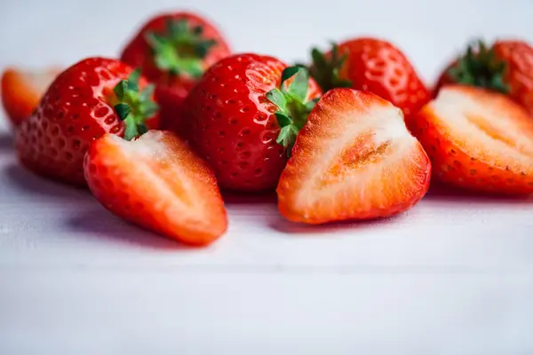 Fresh strawberries in close up — Stock Photo, Image