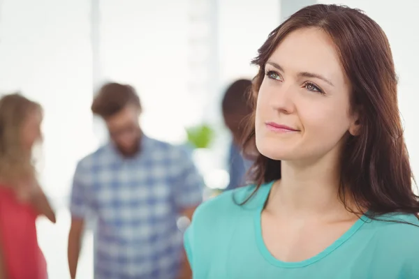 Thoughtful woman making face — Stock Photo, Image