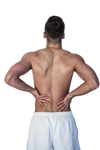 Rear view of man suffering from back pain — Stock Photo, Image