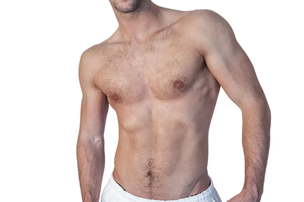 Midsection de um homem mostrando seu corpo — Fotografia de Stock