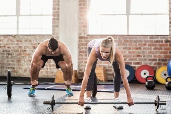 Two fit people working out — Stock Photo, Image