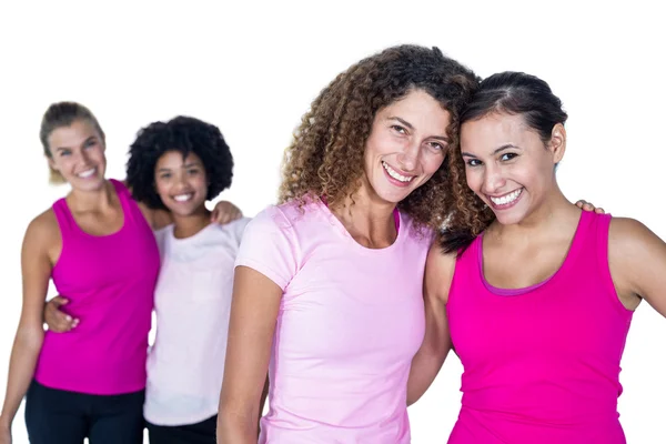Portrait of happy women with arms around — Stock Photo, Image