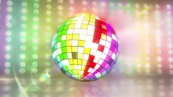 Disco bal draaien met homo trots vlag — Stockvideo