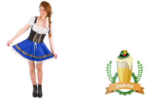 Oktoberfest girl spreading her skirt — Stock Photo, Image