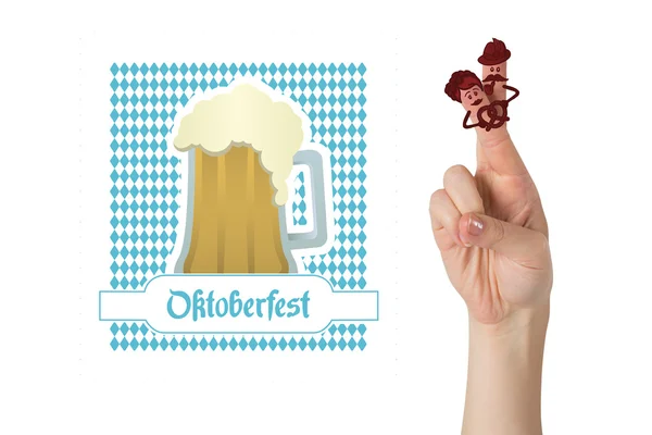 Oktoberfest karakter vingers — Stockfoto