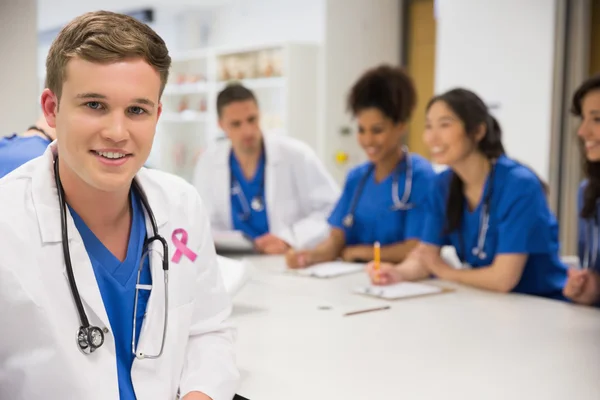 Pink breast cancer awareness ribbon — Stock Photo, Image