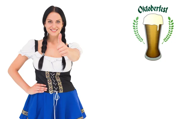 Oktoberfest kız kameraya gülümseyen — Stok fotoğraf