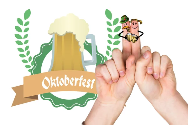 Пальцы персонажа oktoberfest — стоковое фото