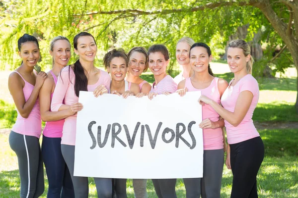 Composite image of survivors in pink — Stock Photo, Image