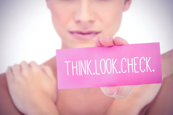 Think.look.check. contra fondo blanco — Foto de Stock