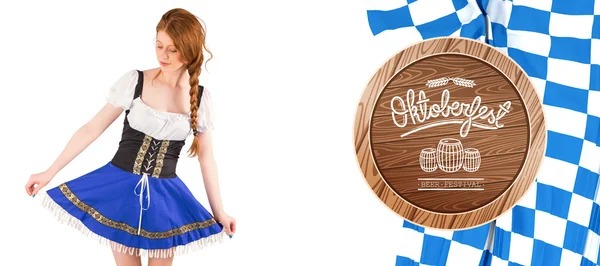 Oktoberfest meisje verspreiden haar rok — Stockfoto