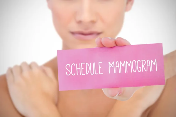 Schedule mammogram against white background — Stock Photo, Image