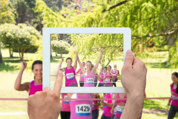 Hand holding tablet pc — Stock Photo, Image