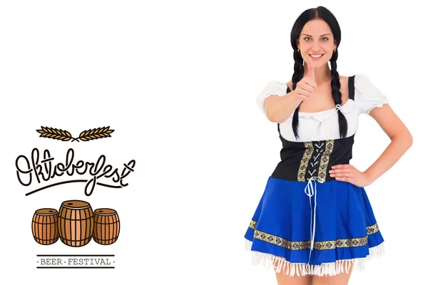慕尼黑啤酒节女孩摆姿势和微笑 — 图库照片