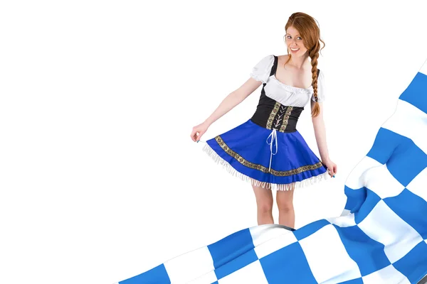 Oktoberfest dívka šíří její sukně — Stock fotografie