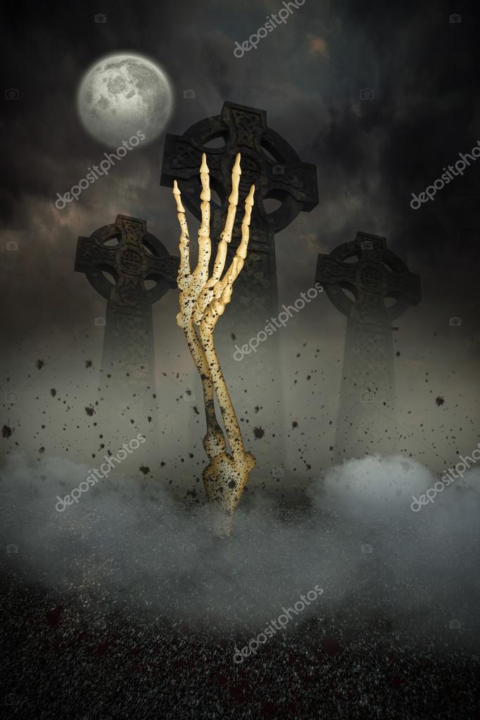 Skeleton hand bursting from the grave — Stock Photo © Wavebreakmedia ...