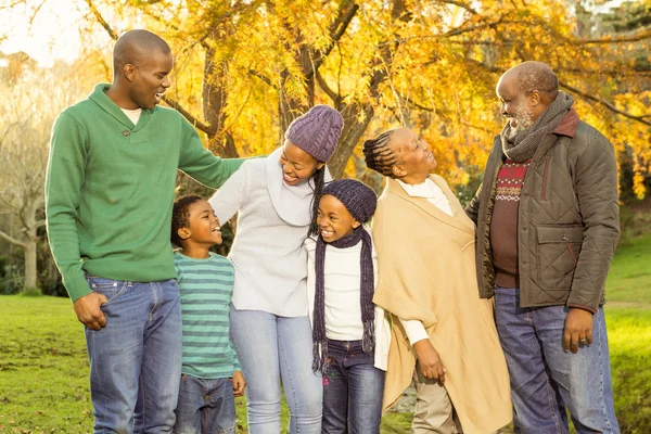 Uitgebreide familie poseren met warme kleren — Stockfoto