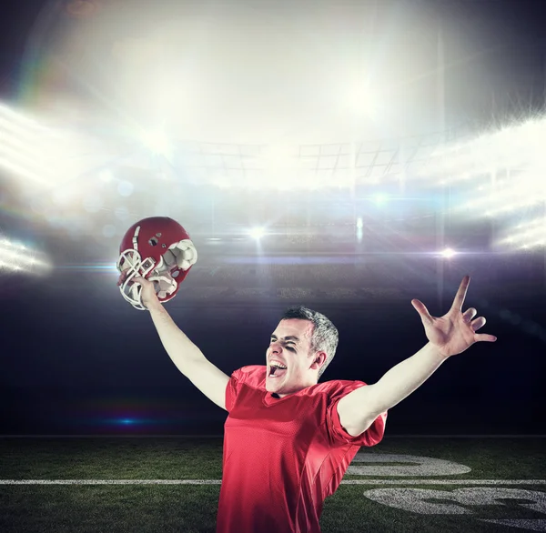 Een triomf van een american football-speler — Stockfoto