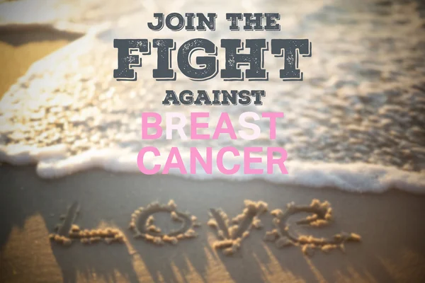 Immagine composita del messaggio di sensibilizzazione sul cancro al seno — Foto Stock