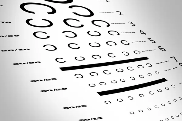 Una tabla de pruebas de visión ocular — Foto de Stock